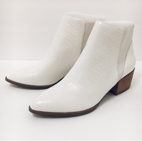 CHINESE LAUNDRY Finn White Croc Ankle Boots 7.5 - Picture 4 of 10